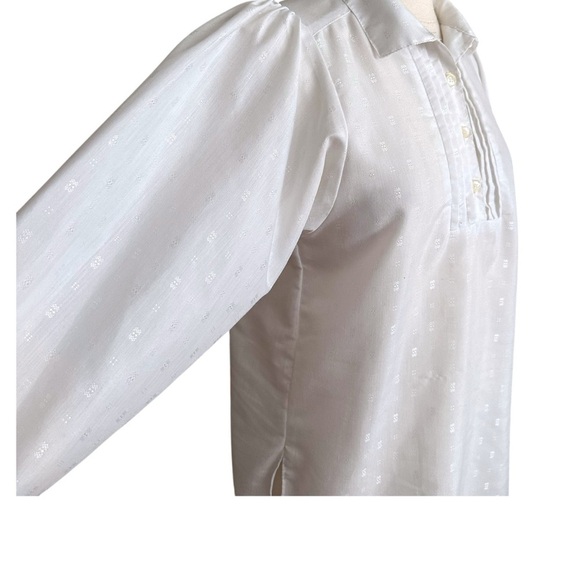 Vintage 70s YOU BABES Ivory Blouse – Puff Sleeve Pintuck Peasant Top Cottagecore - Picture 5 of 14